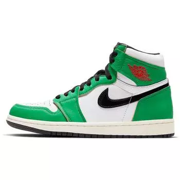 Air Jordan 1 Retro High OG Lucky Green Женские кроссовки White Sail Black DB4612-300
