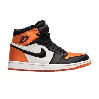 Air Jordan 1 Retro High OG Satin Shattered Backboard Женские кроссовки Черный Черный Морская звезда-Парус-черный AV3725-010 37.5