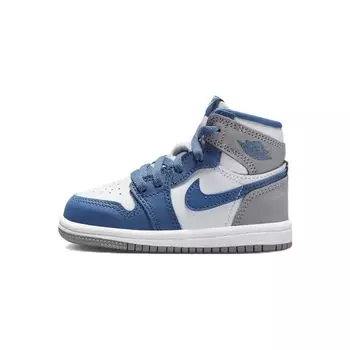Air Jordan 1 Retro High OG TD True Blue Детские кроссовки Белый цементно-серый FD1413-410 22