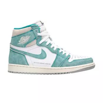 Air Jordan 1 Retro High OG Turbo Green Мужские кроссовки Белый-Светлый-Дымчатый-Серый-Парус 555088-311