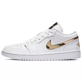 Air Jordan 1 Retro Low Белые женские кроссовки металлик золотого цвета CZ4776-100
