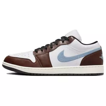 Air Jordan 1 Retro Low SE Коричневые Сине-Серые мужские кроссовки Белый Черный Парус FQ7832-142 44.5