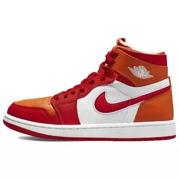 Air Jordan 1 Zoom Air Comfort Fire Red Hot Curry Женские кроссовки Белые CT0979-603 37.5