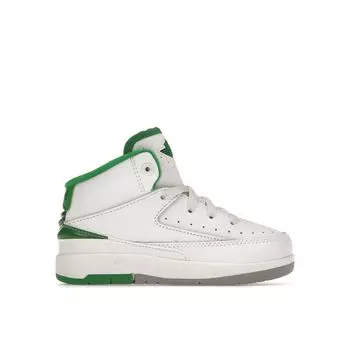 Air Jordan 2 Retro TD Lucky Green Детские кроссовки Белый Парус Светло-Стальной-Серый DQ8563-103 22