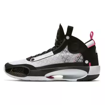Air Jordan 34 PF Китайский Новый Год Кроссовки Унисекс Белый Черный Металлик-Серебристый BQ3381-016