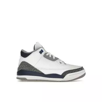 Air Jordan 3 Retro PS Midnight Navy Детские кроссовки Белый цементно-серый Черный DM0966-140 35
