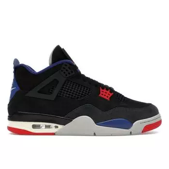 Air Jordan 4 Retro Rare Air - Белая надпись Мужские кроссовки Черный Огненно-красный Насыщенный королевский синий FV5029-003 43