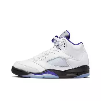 Air Jordan 5 Retro Concord Кожаные Удобные Противоскользящие Амортизирующие Высокие Баскетбольные Кроссовки 440888-141 36
