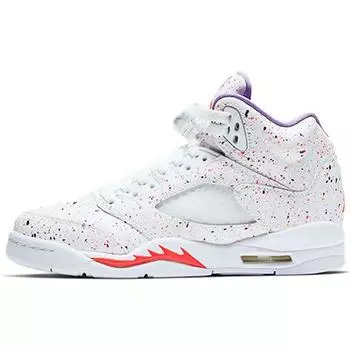 Air Jordan 5 Retro GG Пасхальные Детские Кроссовки Разноцветные Белый Лазерно-Малиновый CT1605-100