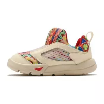 Air Jordan 5 Retro Little Flex TD Детские кроссовки на китайский Новый год кремового цвета с парусом Чили-красный DD2242-100 21