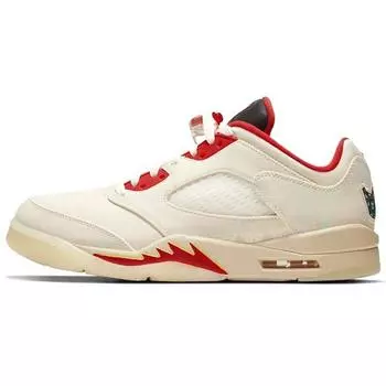Air Jordan 5 Retro Low Китайский Новый год 2021 Кроссовки унисекс Кремовый Парус Чили-Красный DD2240-100 37.5