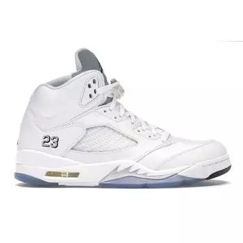Air Jordan 5 Retro Metallic White 2015 Мужские кроссовки Metallic-Silver Black 136027-130