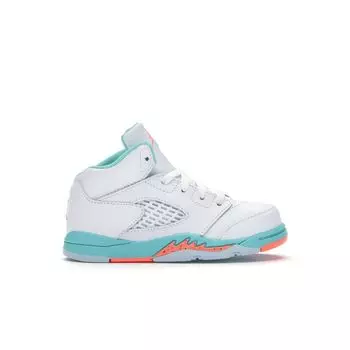 Air Jordan 5 Retro TD Light Aqua Baby Sneakers White Crimson-Pulse-Light-Aqua-Black 725172-100