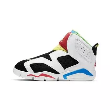 Air Jordan 6 Retro Little Flex PS Multi White Детские кроссовки Ghost-Green Black Coast CT4416-103 28