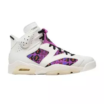 Air Jordan 6 Retro Quai 54 — фиолетовые мужские кроссовки Sail Black Team — Orange CZ4152-101