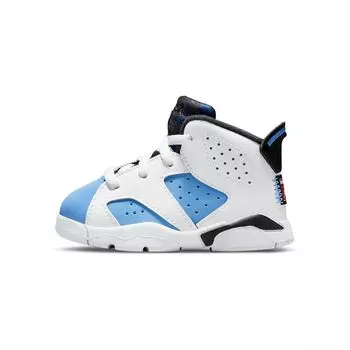 Air Jordan 6 Retro TD UNC Home Детские кроссовки Синий Университет-Синий Белый DV3606-410 26