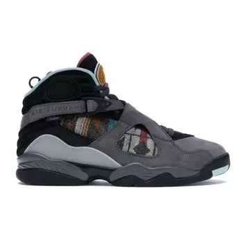 Air Jordan 8 Retro SP N7 Pendleton Мужские кроссовки Белый Громово-Серый Светло-Графитовый-Золотой-Замшевый-Черный CQ9601-001