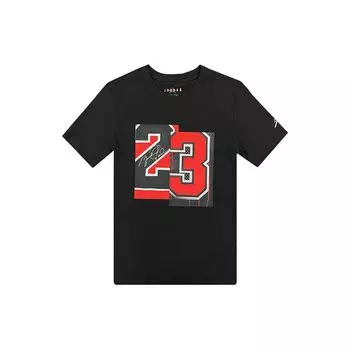 Air Jordan Basketball Sports Crew Neck Logo Футболка с коротким рукавом Мужские топы Черный CZ2349-010 M
