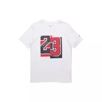 Air Jordan Баскетбольная спортивная футболка с круглым вырезом и короткими рукавами, мужские топы, белые CZ2349-100 M