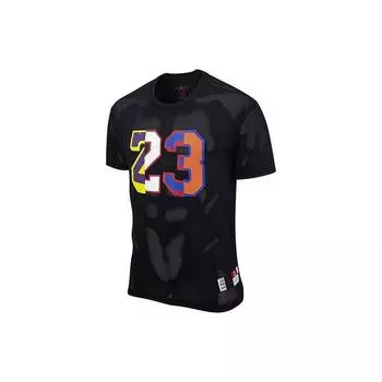 Air Jordan DNA Colorblock дышащая сетчатая футболка с цифровым принтом и короткими рукавами мужские топы черные DJ6387-010 XS