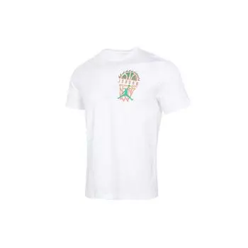 Air Jordan DNA Повседневная спортивная вязаная футболка с коротким рукавом и круглым вырезом Мужские топы белые CZ8060-100 XXXL