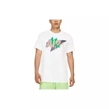 Air Jordan Дышащая баскетбольная тренировочная футболка с короткими рукавами, мужские топы, белые CZ8395-100 XL