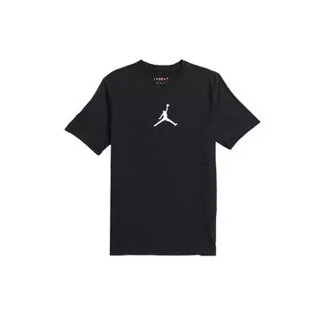 Air Jordan Дышащая спортивная повседневная футболка с коротким рукавом Мужские топы Черные BQ6741-010 M