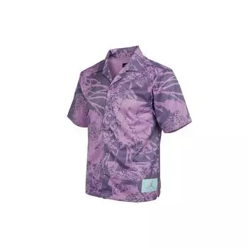 Air Jordan Flight Knit Print Свободная баскетбольная рубашка с короткими рукавами Мужские топы Светло-фиолетовый CZ4736-591 M
