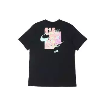 Air Jordan Futura Fun с логотипом и принтом, спортивная дышащая футболка с короткими рукавами, мужские топы, черный CZ8391-010 XL