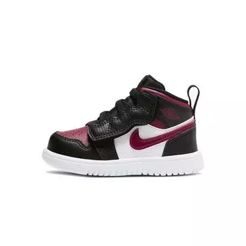 Air Jordan Jordan 1 Mid ALT TD Noble Red Детские кроссовки Черно-белые AR6352-066