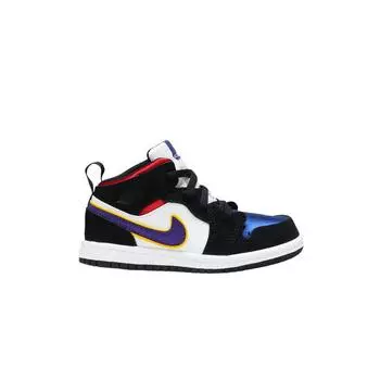 Air Jordan Jordan 1 Mid SE TD Black Field Purple Детские кроссовки Белые BQ6933-005