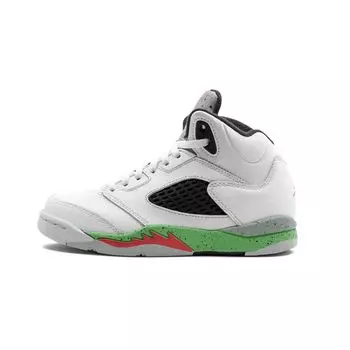 Air Jordan Jordan 5 Retro BP Pro Stars Kids Sneakers White Light-Poison-Green-Black-Infrared-23 440889-115