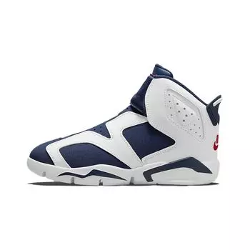 Air Jordan Jordan 6 Retro Little Flex PS White Midnight Navy Детские кроссовки Gym-Red CT4416-130 28