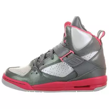 Air Jordan Jordan Flight 45 High GS Cool Grey Kids кроссовки Белый-Металлик-Платина-Динамический-Розовый 524864-029 36