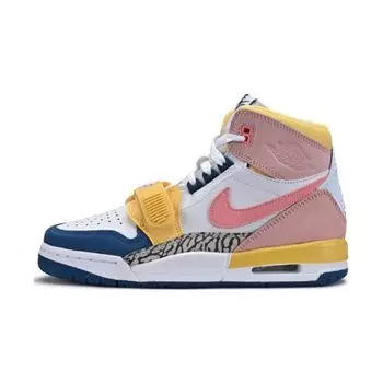 Air Jordan Jordan Legacy 312 GS White Coral French Blue Детские кроссовки Коралл-Розовый Бриллиант-Топаз Сакура-Розовый FD9909-161 36