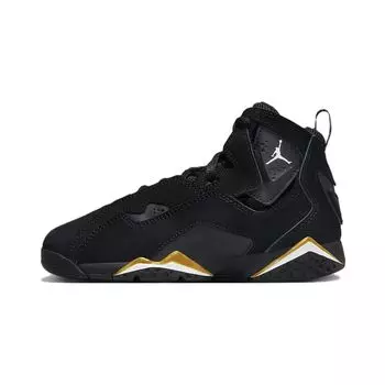 Air Jordan Jordan True Flight PS черные металлические золотые детские кроссовки белые 343796-017 33
