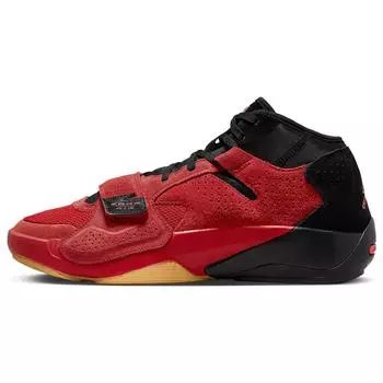 Air Jordan Jordan Zion 2 PF Red Suede Gum Мужские кроссовки Университет-красный ярко-малиновый Gum-желтый DO9072-600 42.5