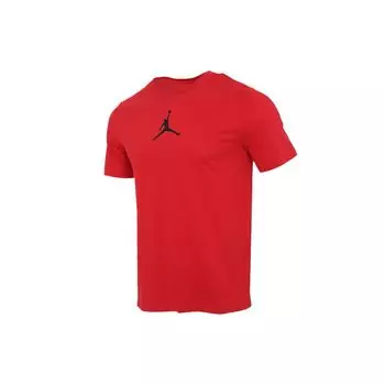 Air Jordan Jumpman Logo Быстросохнущая спортивная футболка с круглым вырезом и короткими рукавами Мужские топы Красный CW5191-687 S