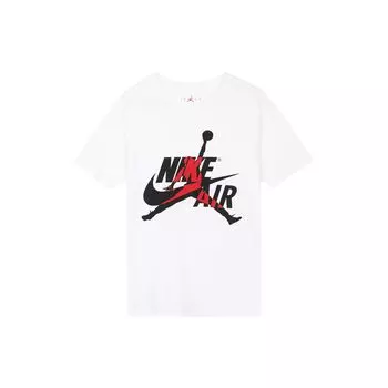 Air Jordan Jumpman Logo Print Вязаная спортивная футболка с круглым вырезом с короткими рукавами Мужские топы Белые DH9493-100 XL