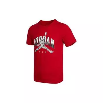 Air Jordan Logo Print Баскетбольная спортивная футболка с короткими рукавами Мужские топы Красный CZ8384-687 M