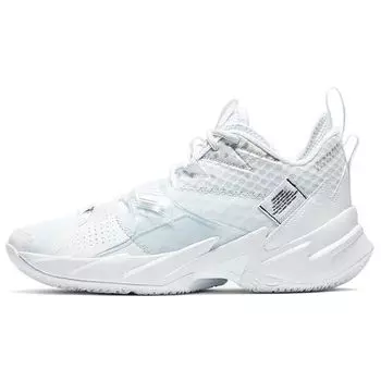 Air Jordan Почему бы не Zer0.3 PF тройные белые кроссовки унисекс металлик-серебристый черный CD3002-103