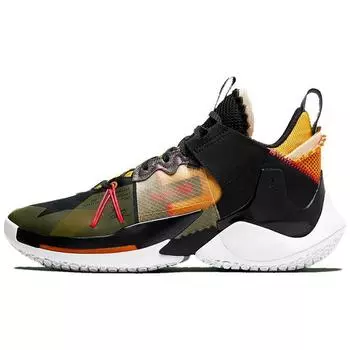 Air Jordan Почему не Zer0.2 SE PF Скорпион Мужские кроссовки Black Flash-Crimson Amarillo AV4126-002