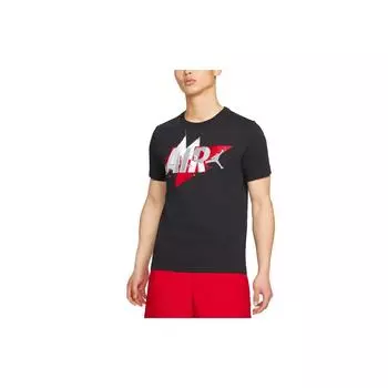 Air Jordan Повседневная баскетбольная дышащая тренировочная футболка с короткими рукавами мужские топы черные CZ8395-010 L
