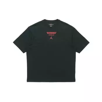 Air Jordan Повседневная спортивная футболка с коротким рукавом с буквенным принтом Мужские топы Черные DM3545-010 XXL