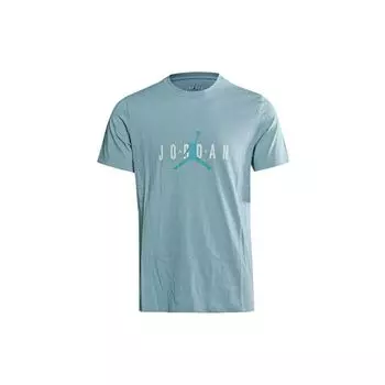 Air Jordan с логотипом и круглым вырезом, повседневная футболка с короткими рукавами, мужские топы, синий DM1463-366 XL
