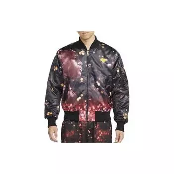 Air Jordan с полным принтом, повседневная свободная куртка с длинными рукавами, мужская верхняя одежда, черный DC9654-010 XXXL