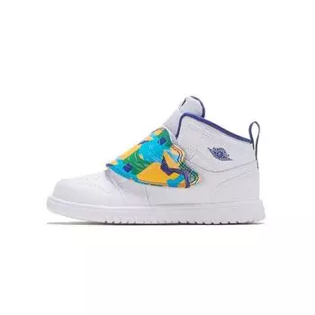 Air Jordan Sky Jordan 1 TD Court Purple Детские кроссовки Белые Total-Orange University-Gold BQ7196-100