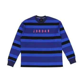 Air Jordan Sport DNA Повседневный пуловер в полоску с длинным рукавом, мужские топы, синий CV1143-470 M