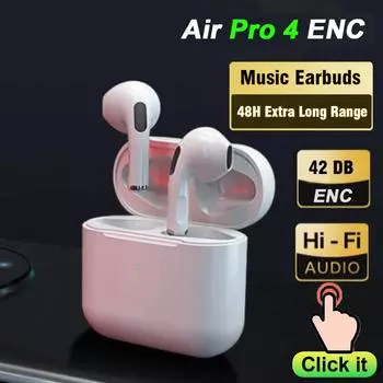 Air Pro 4 True Wireless наушники-вкладыши TWS Pods наушники с длительным временем ожидания Running Bass спортивные наушники музыкальные гарнитуры с микрофоном air 4 белый