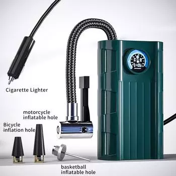 Air pump DC head wired vehicle Display Air Compressor Suitable for Motorcycle Ball чёрный